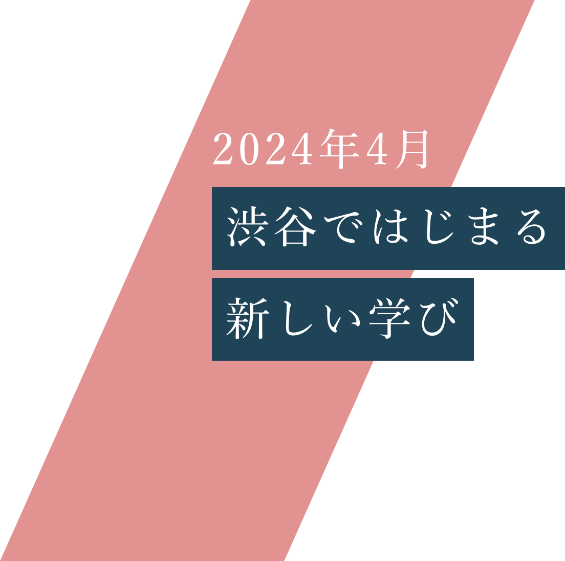 2024年4月 渋谷ではじまる3つの学科。